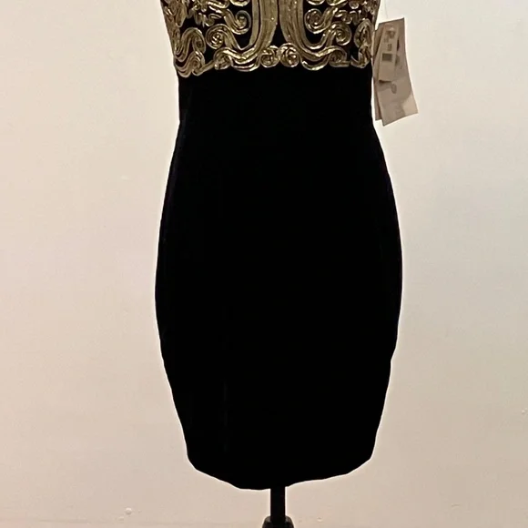 Scott McClintock, black and gold velvet dress - Picture 9 of 13
